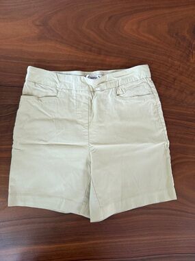 Nanette Lepore Cream High-Rise Bermuda Shorts